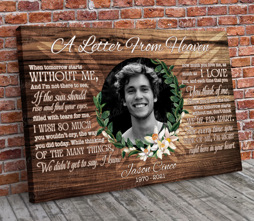 Rest in peace, A letter from Heaven, memorial gift, heaven canvas Art - Touch Of Divine