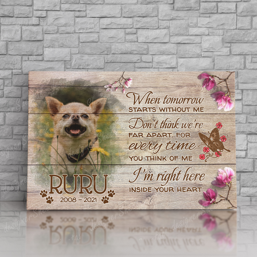Dog Memorial Passing Gift Canvas Personalized Pet Loss Gifts | dog mom gift | Pet Bereavement Gift | Pet Sympathy Gift | Pet Loss Frame - Touch Of Divine