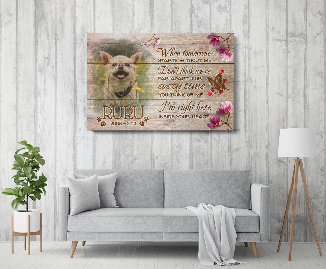 Dog Memorial Passing Gift Canvas Personalized Pet Loss Gifts | dog mom gift | Pet Bereavement Gift | Pet Sympathy Gift | Pet Loss Frame - Touch Of Divine