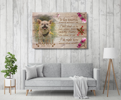 Dog Memorial Passing Gift Canvas Personalized Pet Loss Gifts | dog mom gift | Pet Bereavement Gift | Pet Sympathy Gift | Pet Loss Frame - Touch Of Divine
