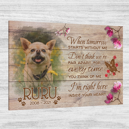 Dog Memorial Passing Gift Canvas Personalized Pet Loss Gifts | dog mom gift | Pet Bereavement Gift | Pet Sympathy Gift | Pet Loss Frame - Touch Of Divine