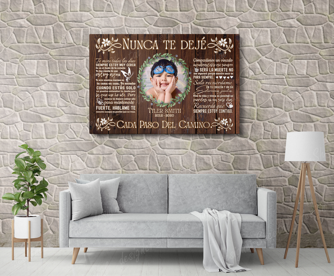 Spanish Rest in peace, I Never Left You, Nunca Te Dejé memorial canvas, heaven canvas Art - Touch Of Divine