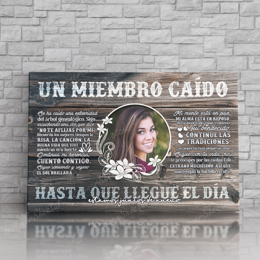 Spanish Rest in peace, A fallen Limb, un miembro caído memorial canvas, heaven canvas Art - Touch Of Divine