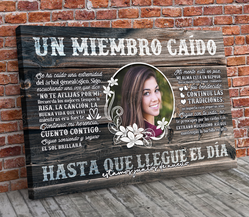 Spanish Rest in peace, A fallen Limb, un miembro caído memorial canvas, heaven canvas Art - Touch Of Divine