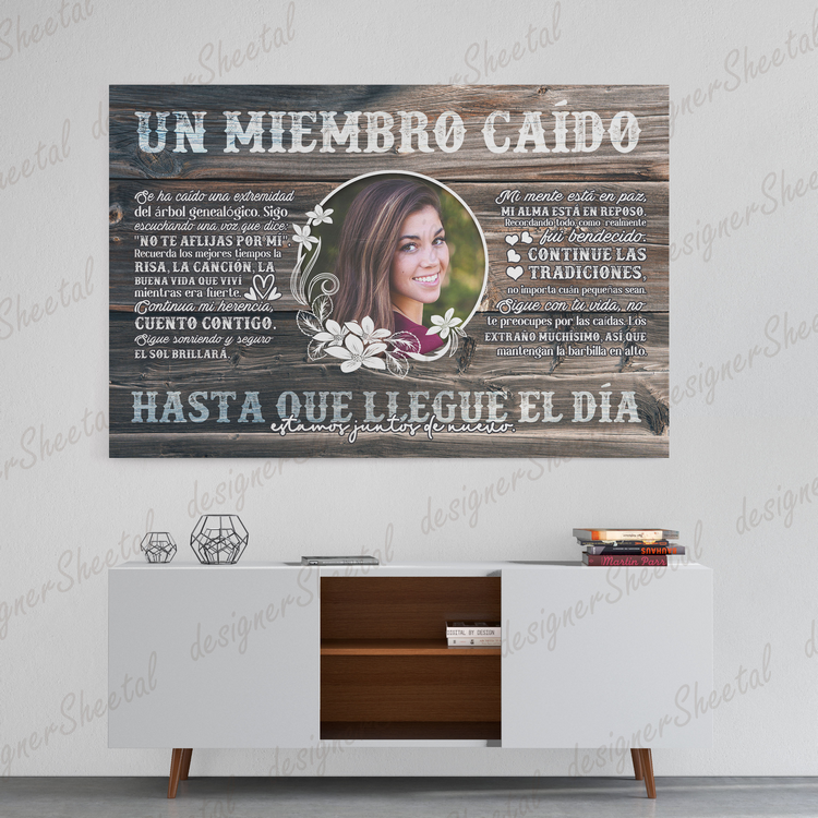 Spanish Rest in peace, A fallen Limb, un miembro caído memorial canvas, heaven canvas Art - Touch Of Divine
