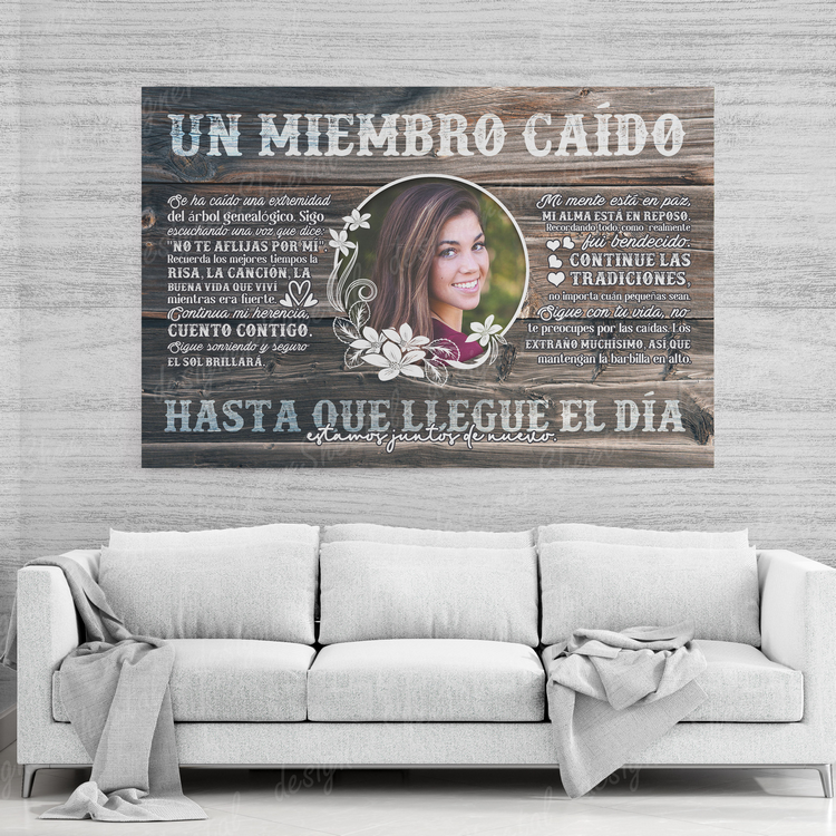 Spanish Rest in peace, A fallen Limb, un miembro caído memorial canvas, heaven canvas Art - Touch Of Divine