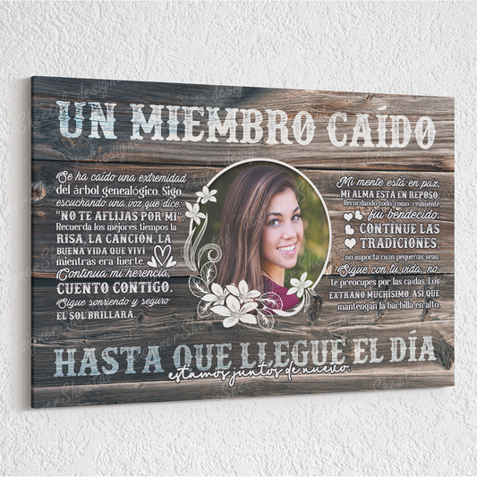 Spanish Rest in peace, A fallen Limb, un miembro caído memorial canvas, heaven canvas Art - Touch Of Divine