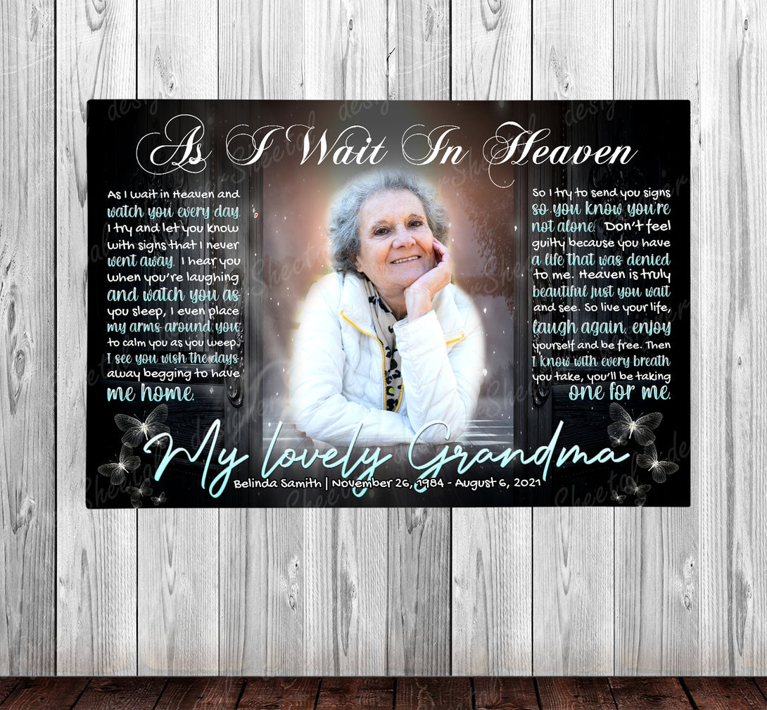 As I wait In Heaven Canvas Print | Personalized Framed Canvas Art (NO PREVIEW) - Touch Of Divine
