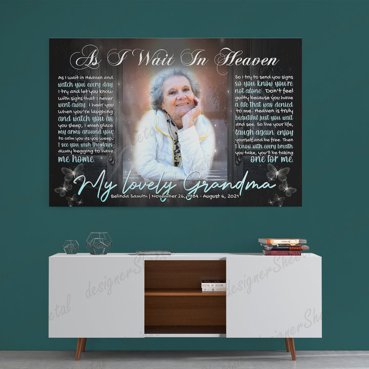 As I wait In Heaven Canvas Print | Personalized Framed Canvas Art (NO PREVIEW) - Touch Of Divine