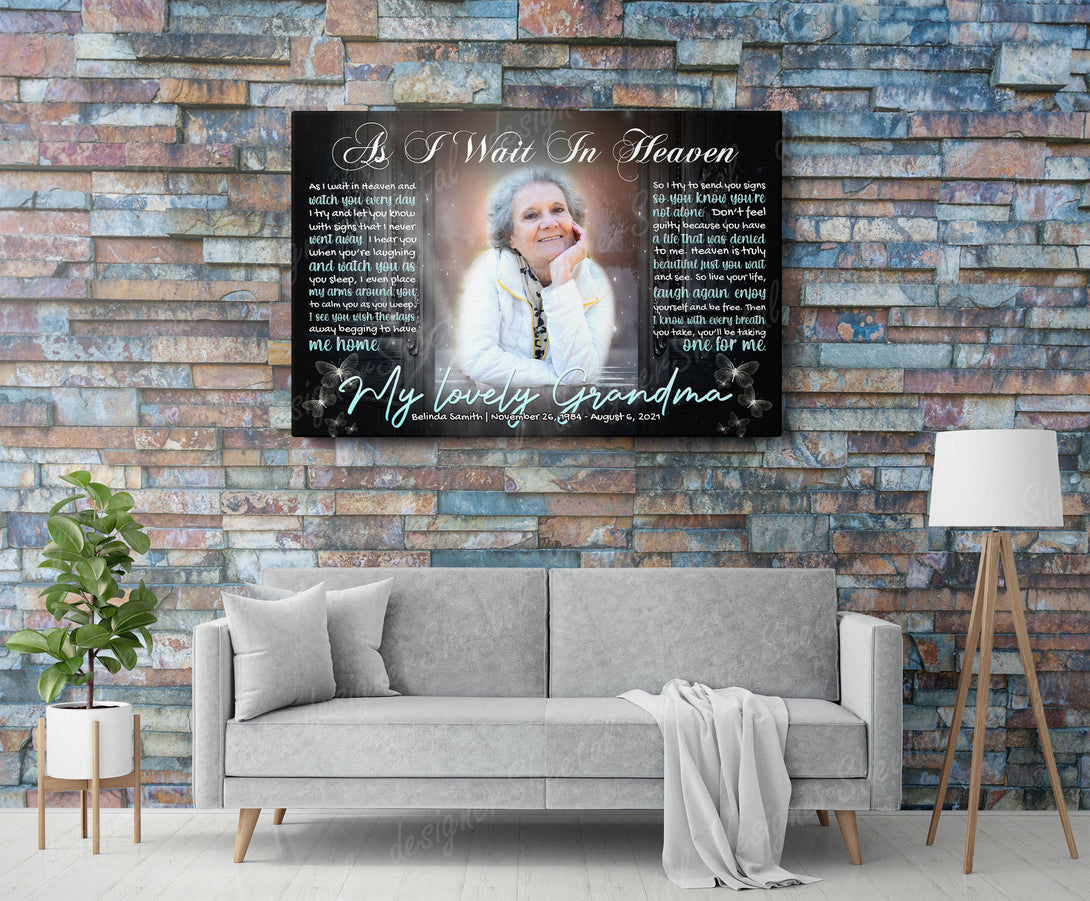 As I wait In Heaven Canvas Print | Personalized Framed Canvas Art (NO PREVIEW) - Touch Of Divine