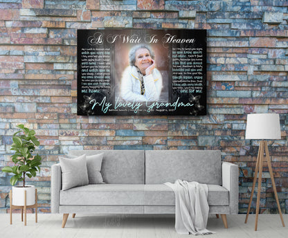 As I wait In Heaven Canvas Print | Personalized Framed Canvas Art (NO PREVIEW) - Touch Of Divine