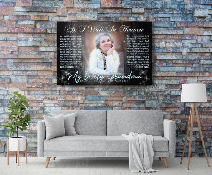As I wait In Heaven Canvas Print | Personalized Framed Canvas Art (NO PREVIEW) - Touch Of Divine