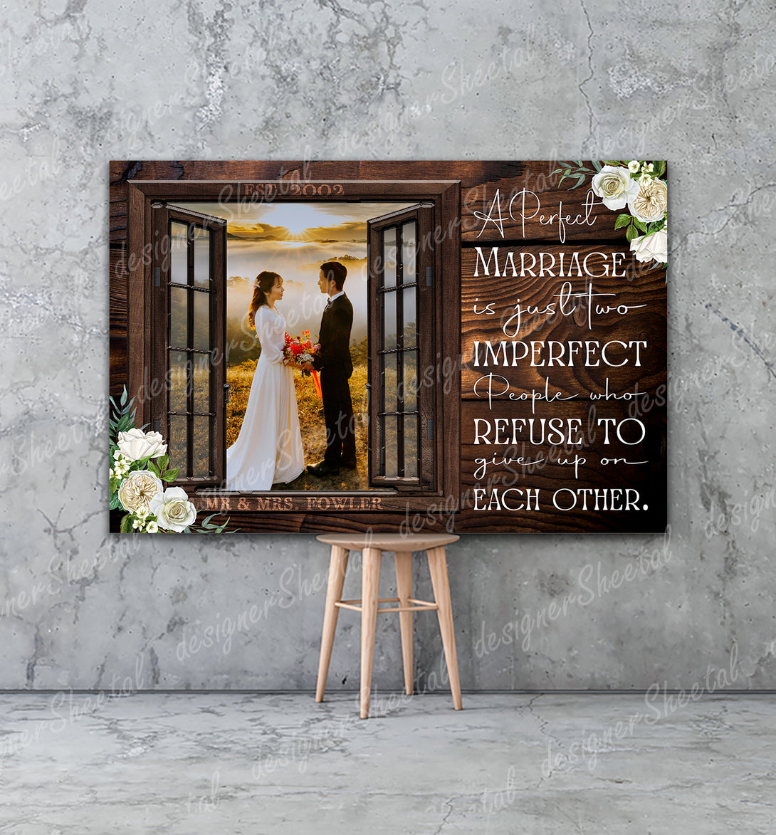A Perfect Marriage | Personalized Framed Canvas Art - Touch Of Divine
