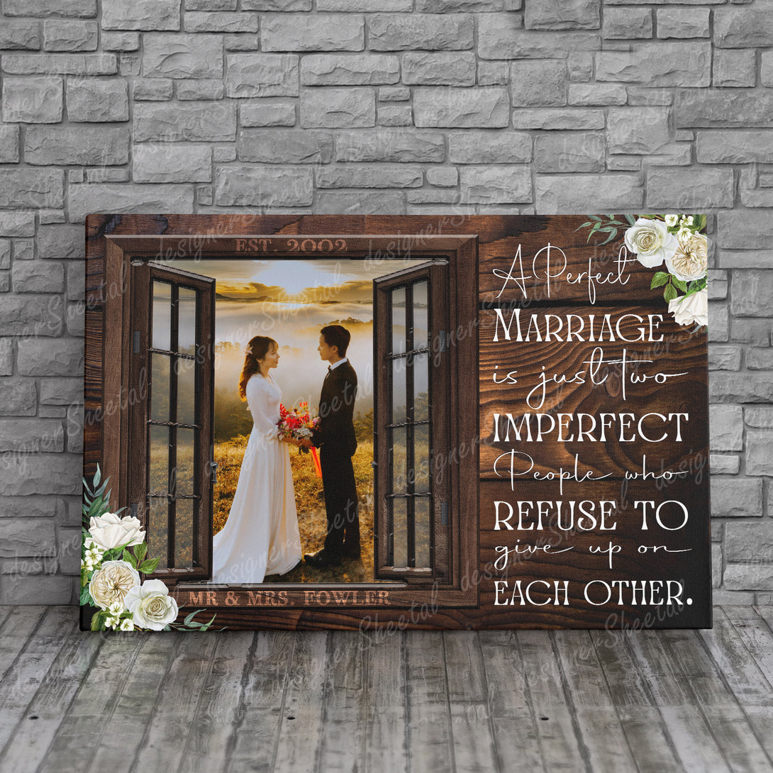 A Perfect Marriage | Personalized Framed Canvas Art - Touch Of Divine