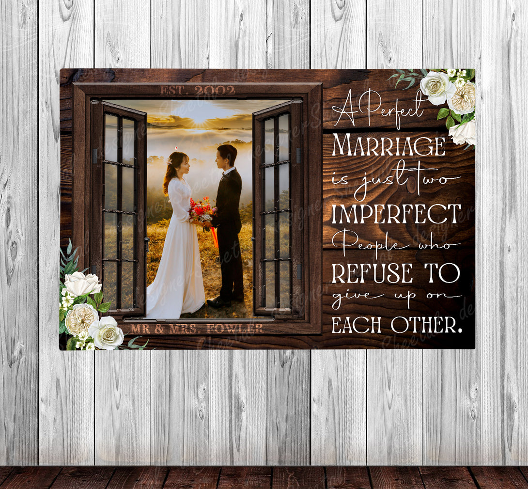 A Perfect Marriage | Personalized Framed Canvas Art - Touch Of Divine