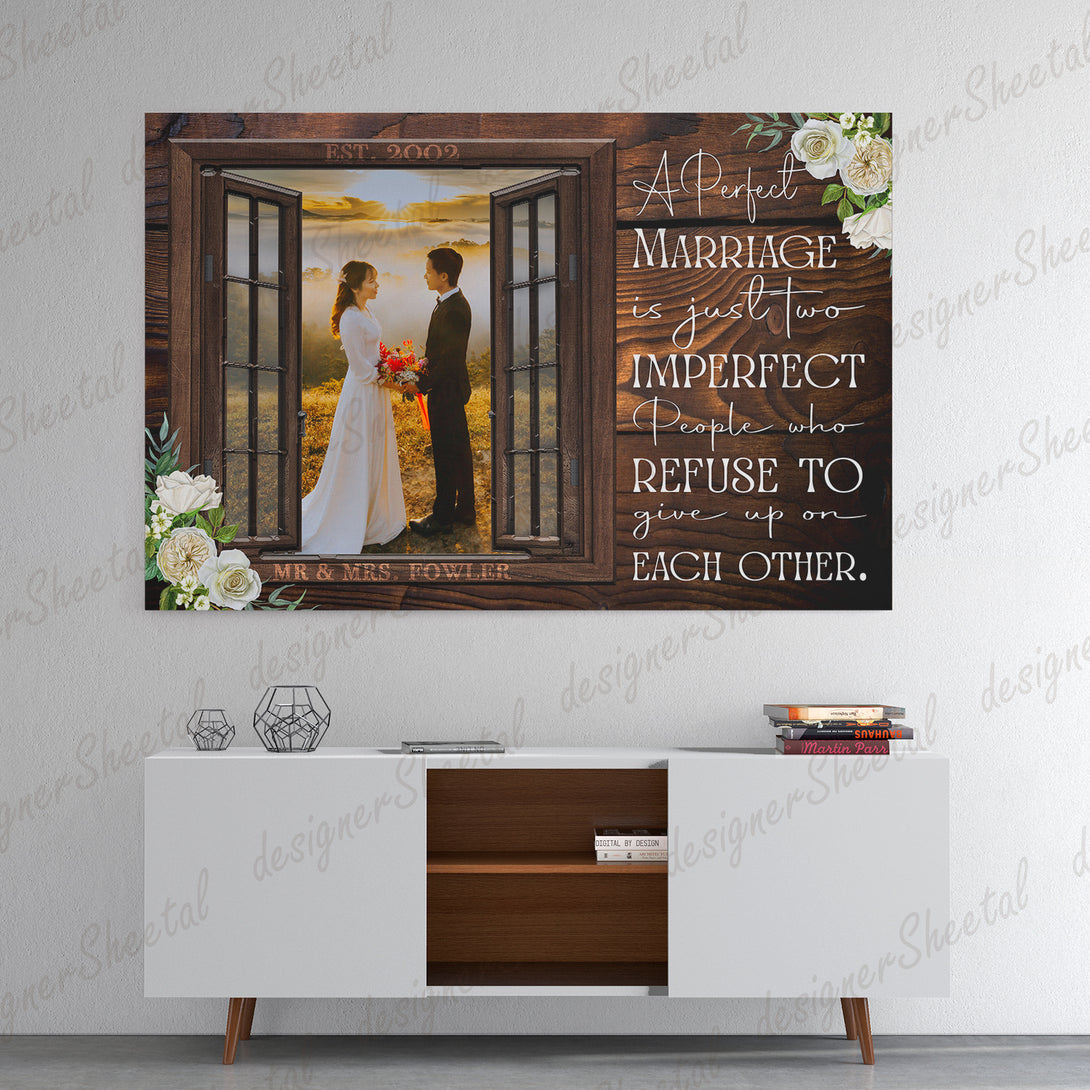 A Perfect Marriage | Personalized Framed Canvas Art - Touch Of Divine
