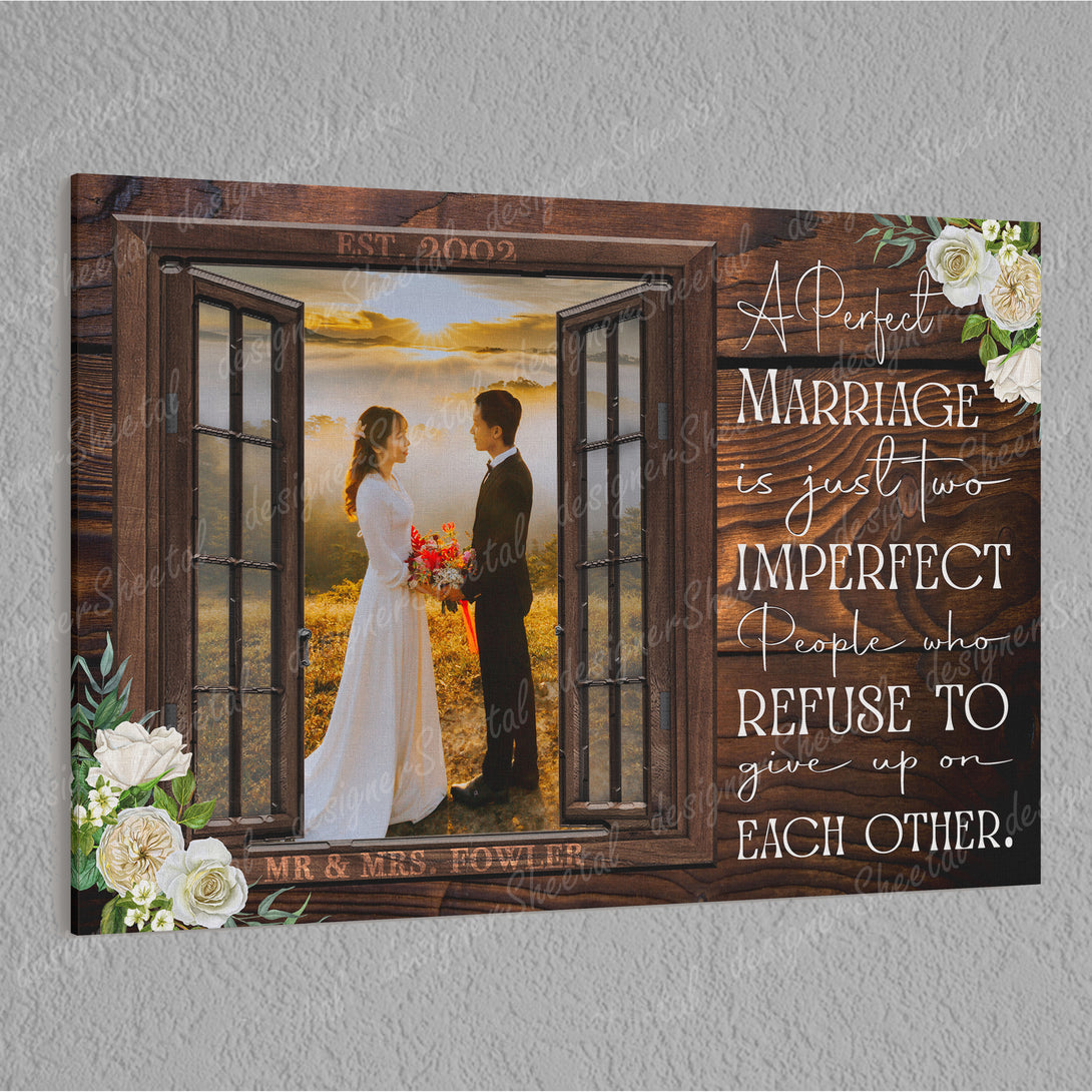 A Perfect Marriage | Personalized Framed Canvas Art - Touch Of Divine