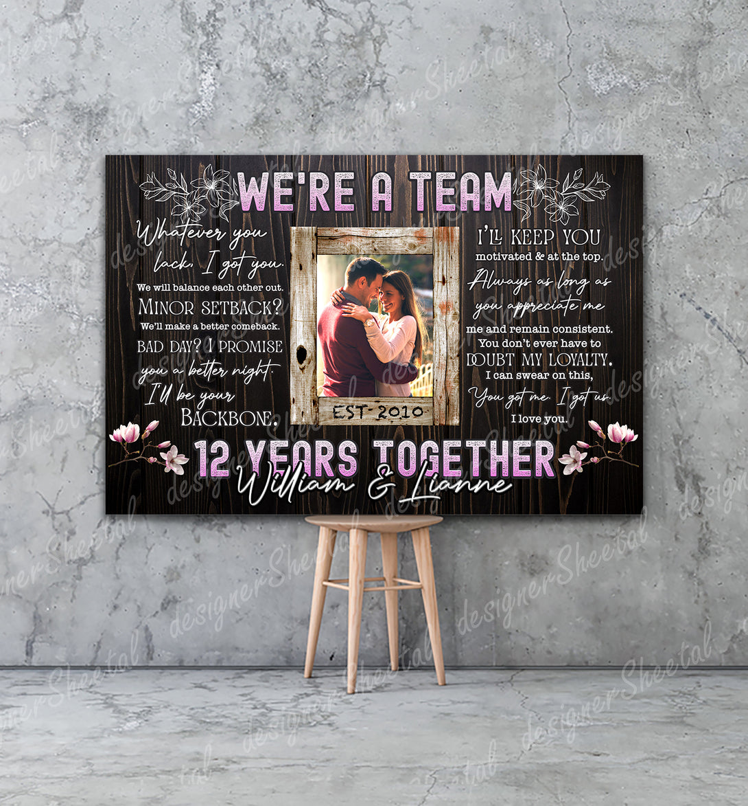 We are a Team | Personalized Framed Canvas Art - Touch Of Divine