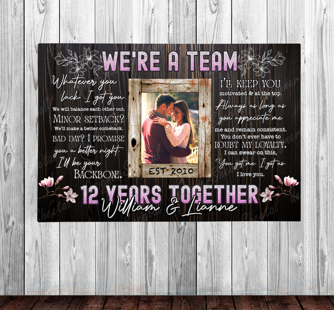 We are a Team | Personalized Framed Canvas Art - Touch Of Divine