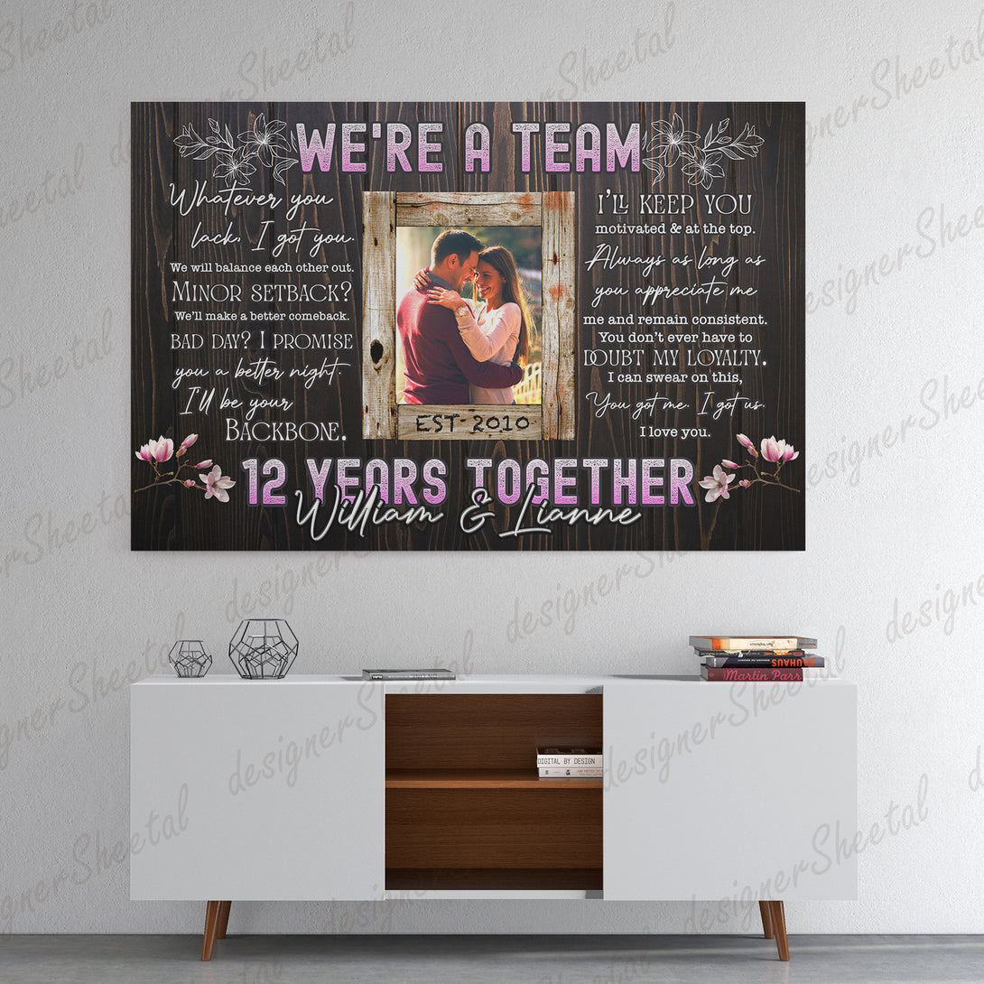We are a Team | Personalized Framed Canvas Art - Touch Of Divine