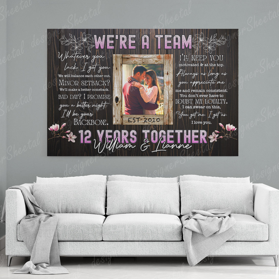 We are a Team | Personalized Framed Canvas Art - Touch Of Divine