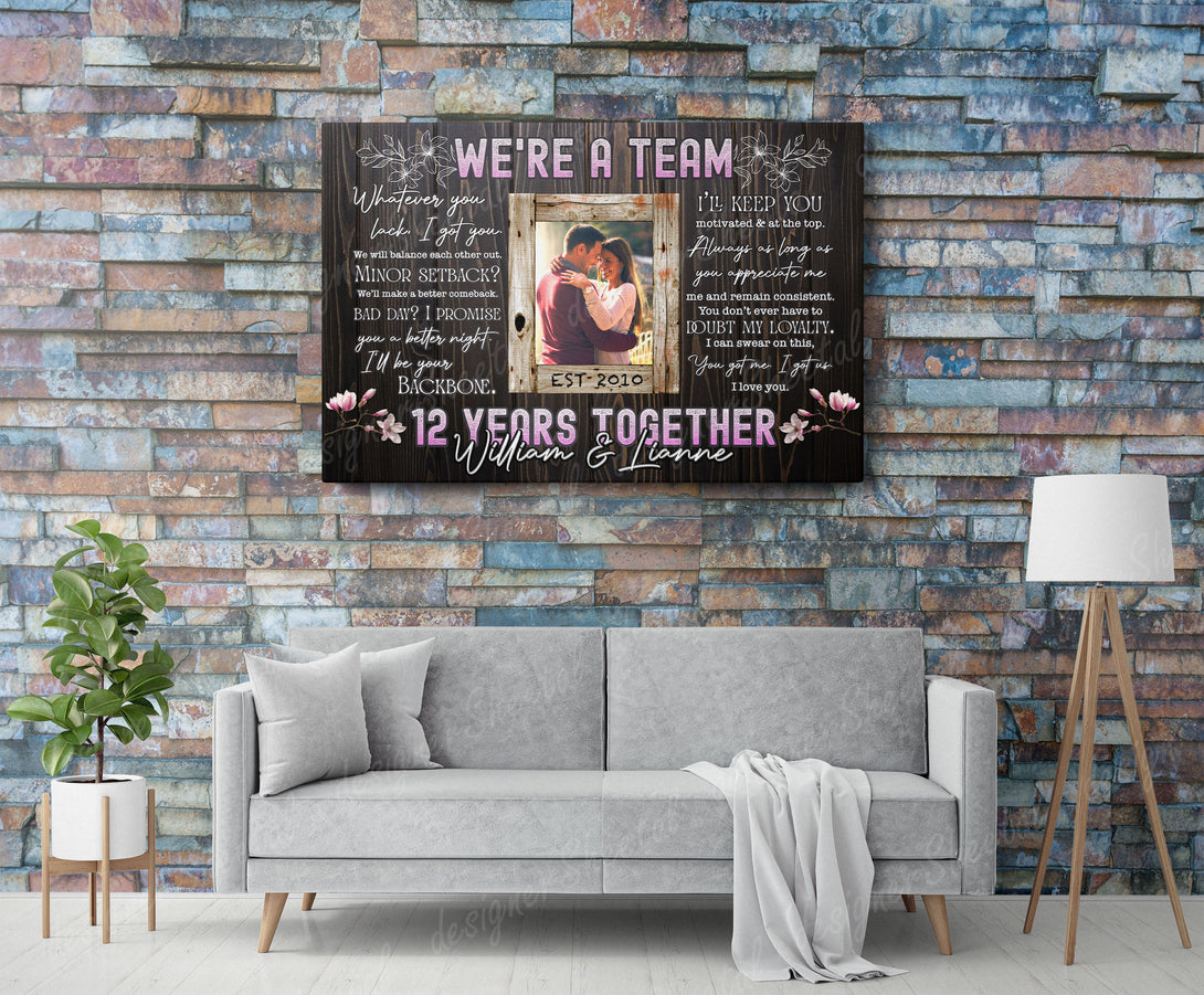 We are a Team | Personalized Framed Canvas Art - Touch Of Divine