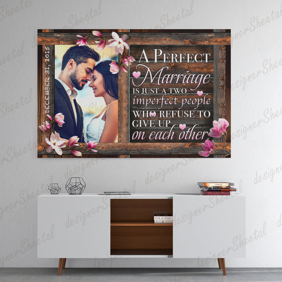 A Perfect Marriage Canvas Print | Personalized Framed Canvas Art (NO PREVIEW) - Touch Of Divine