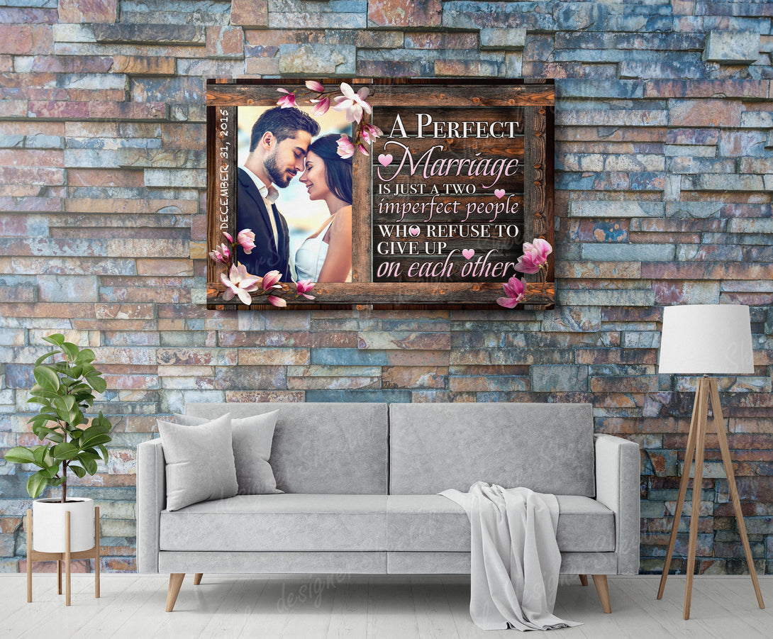 A Perfect Marriage Canvas Print | Personalized Framed Canvas Art (NO PREVIEW) - Touch Of Divine