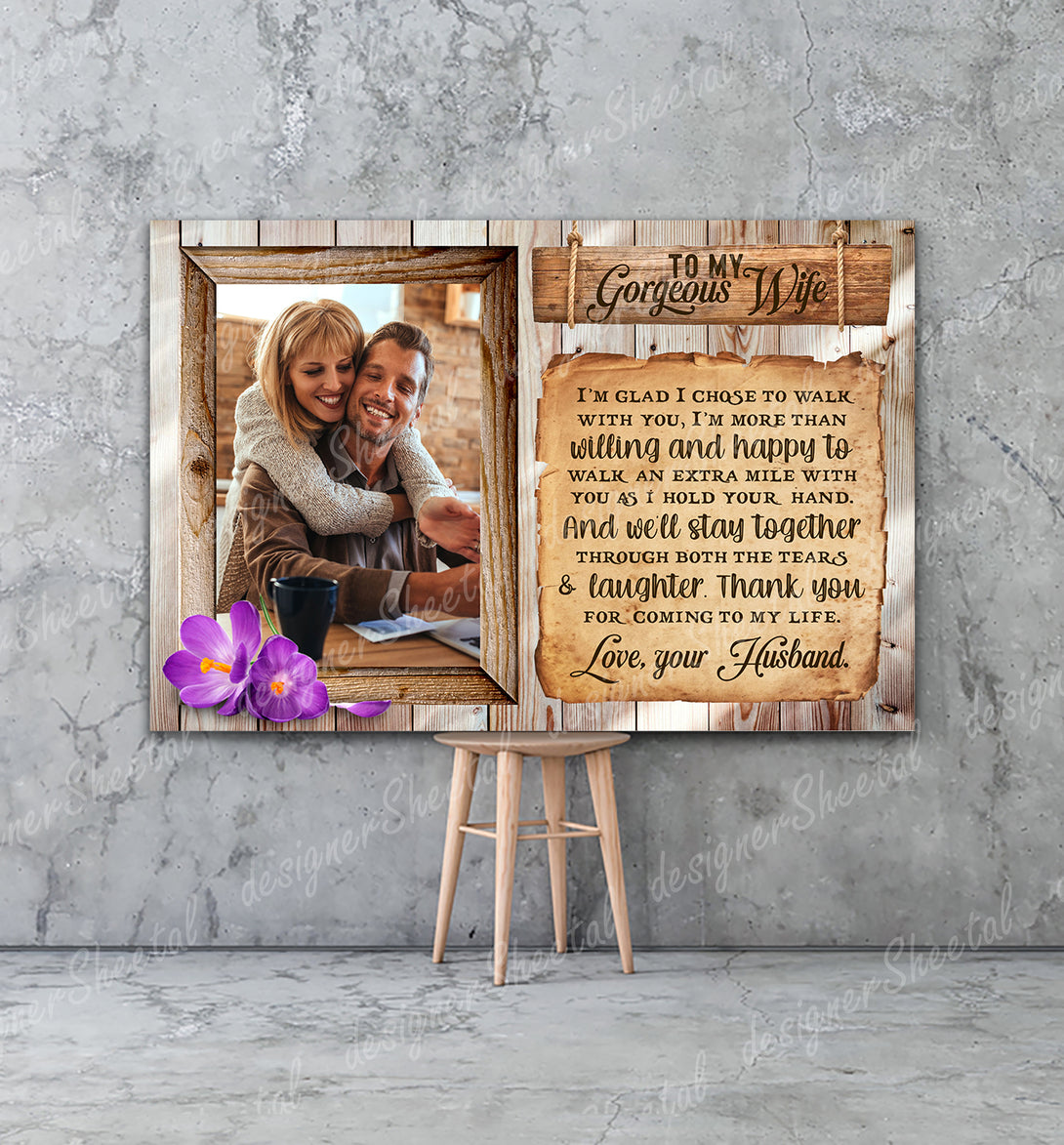 To My Gorgeous Wife Canvas Print | Personalized Framed Canvas Art (NO PREVIEW) - Touch Of Divine