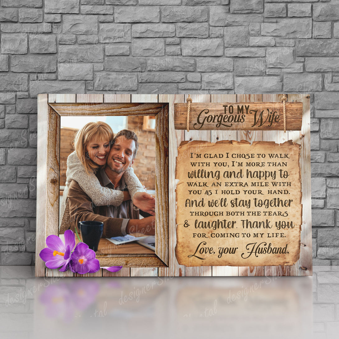 I'm Glad I Chose To Walk With You | Personalized Framed Canvas Art - Touch Of Divine