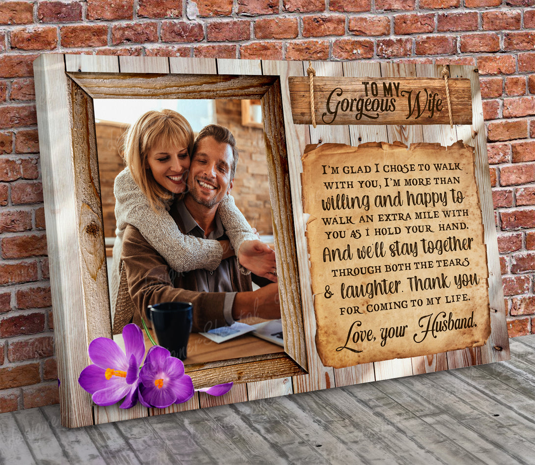 I'm Glad I Chose To Walk With You | Personalized Framed Canvas Art - Touch Of Divine