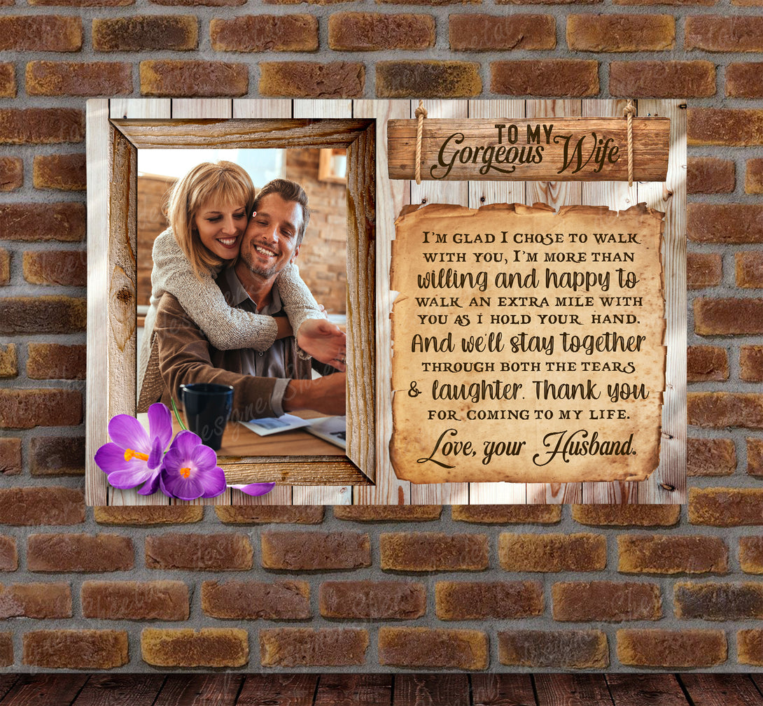 I'm Glad I Chose To Walk With You | Personalized Framed Canvas Art - Touch Of Divine