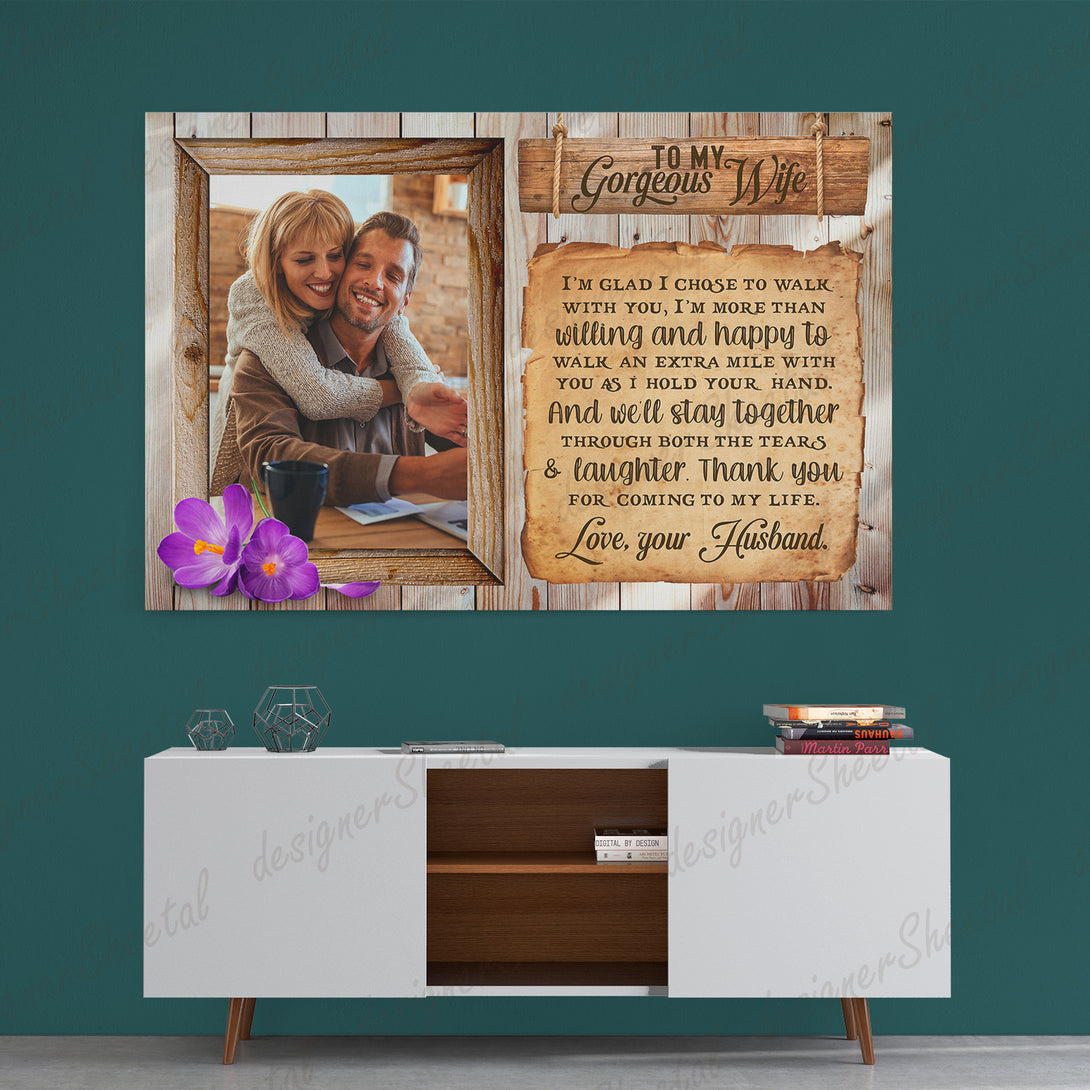 I'm Glad I Chose To Walk With You | Personalized Framed Canvas Art - Touch Of Divine