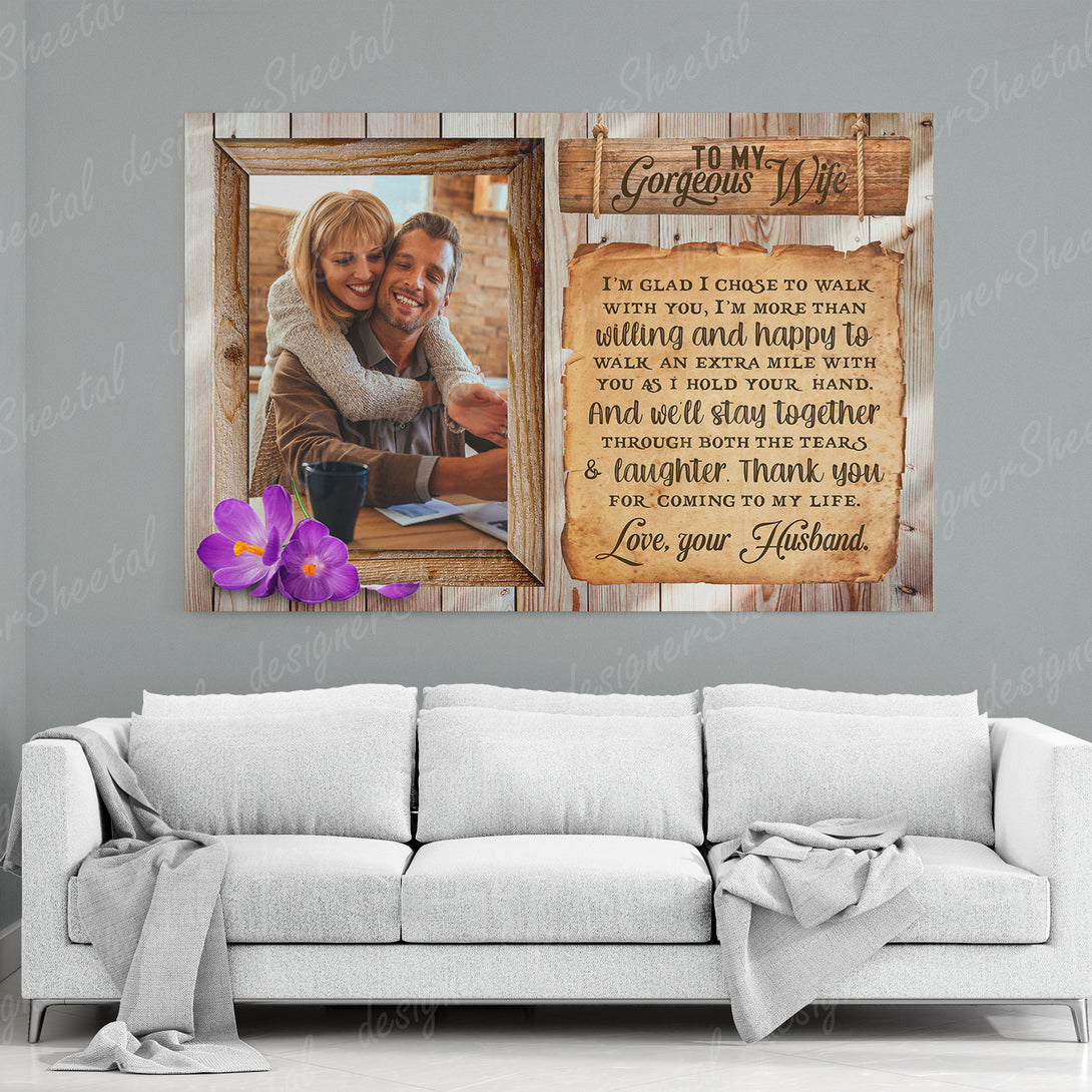 To My Gorgeous Wife Canvas Print | Personalized Framed Canvas Art (NO PREVIEW) - Touch Of Divine