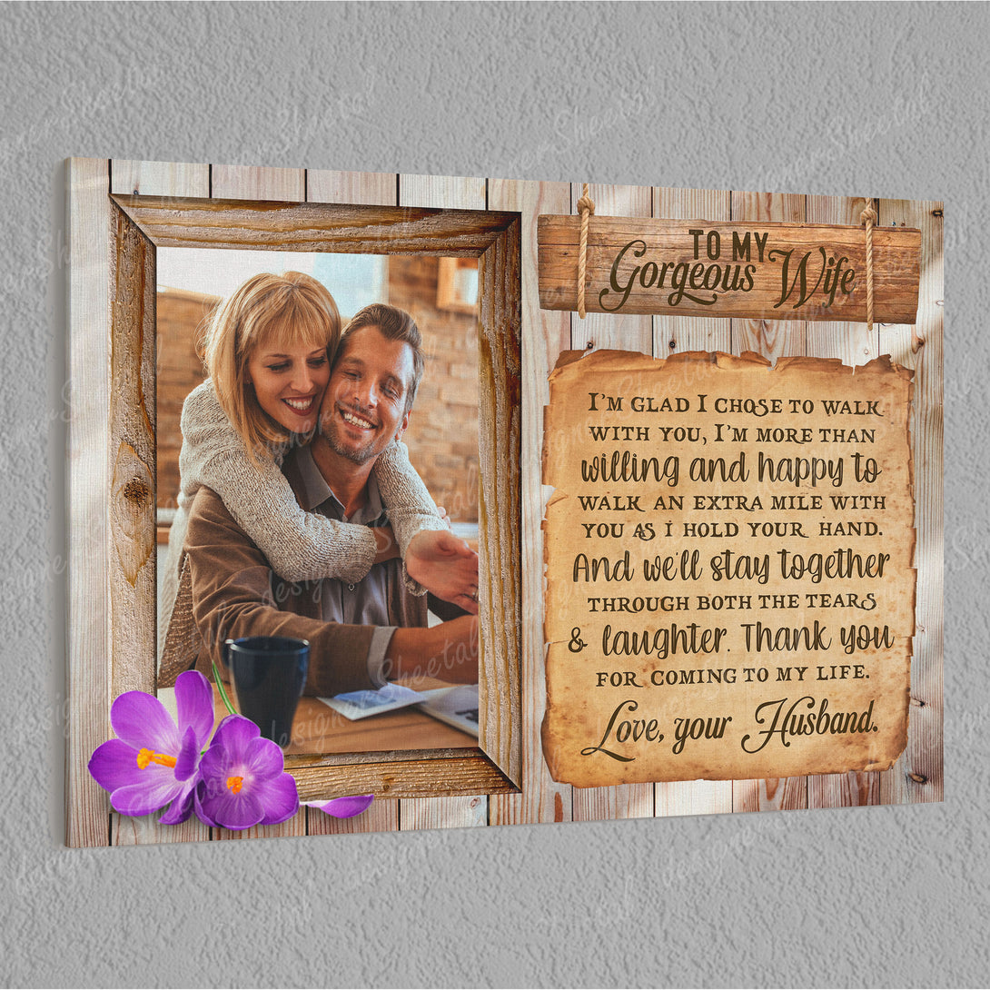 To My Gorgeous Wife Canvas Print | Personalized Framed Canvas Art (NO PREVIEW) - Touch Of Divine