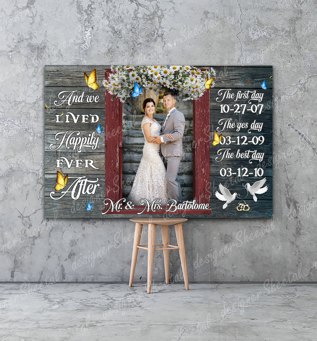 And We Lived Happily Ever After Canvas Print | Personalized Framed Canvas Art (NO PREVIEW) - Touch Of Divine