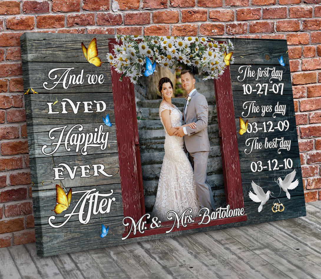 And We Lived Happily Ever After Canvas Print | Personalized Framed Canvas Art (NO PREVIEW) - Touch Of Divine