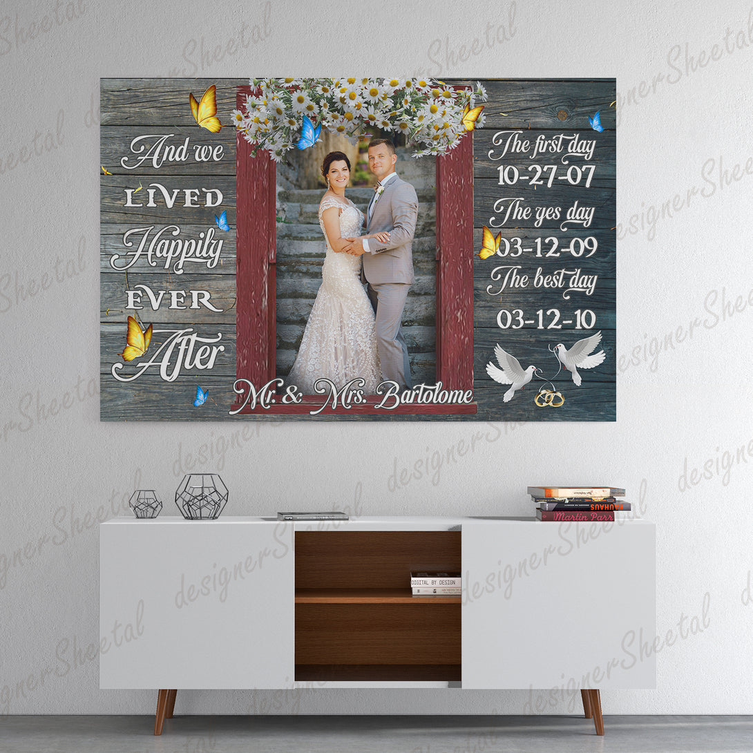 And We Lived Happily Ever After Canvas Print | Personalized Framed Canvas Art (NO PREVIEW) - Touch Of Divine