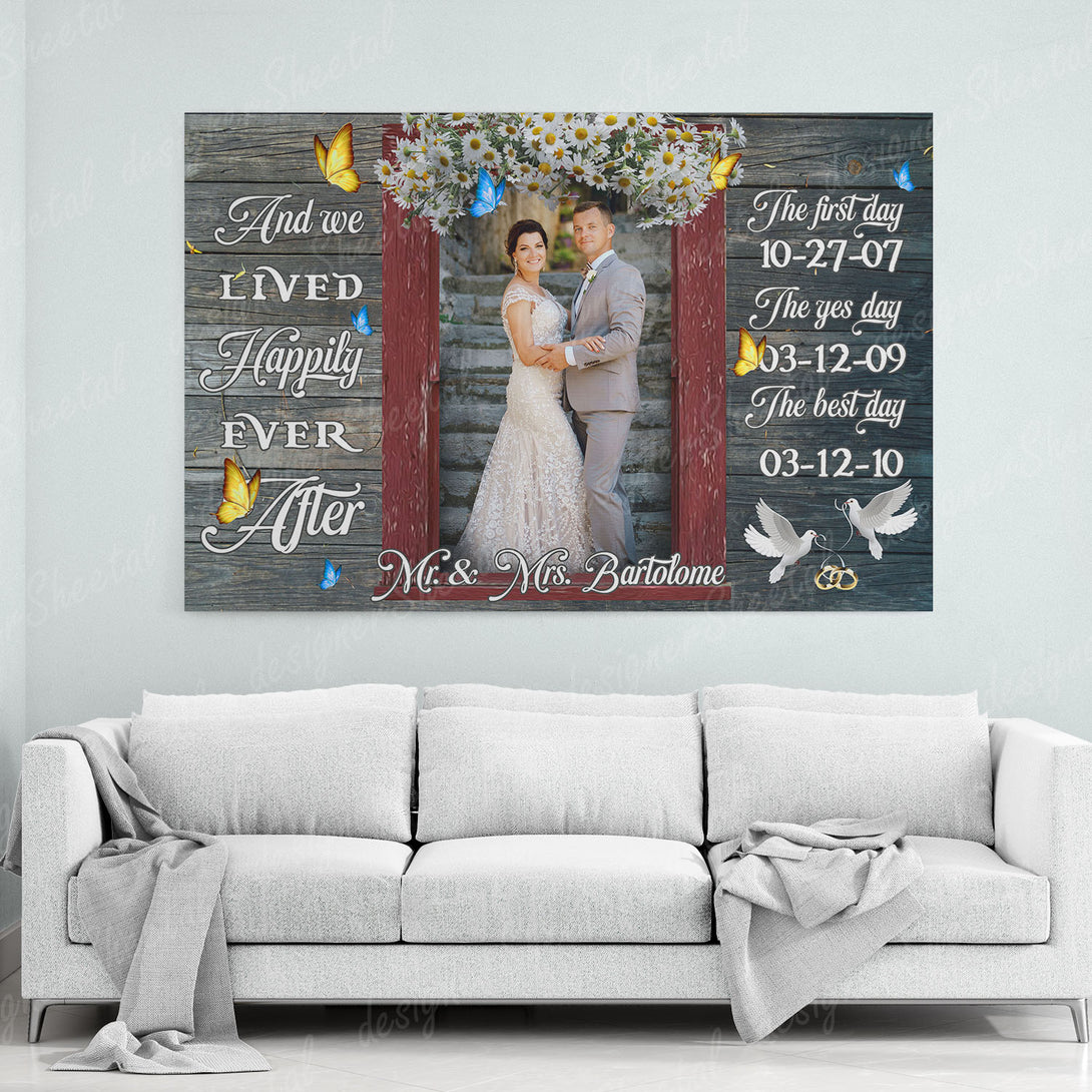 And We Lived Happily Ever After Canvas Print | Personalized Framed Canvas Art (NO PREVIEW) - Touch Of Divine