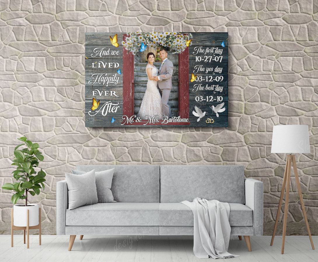 And We Lived Happily Ever After Canvas Print | Personalized Framed Canvas Art (NO PREVIEW) - Touch Of Divine
