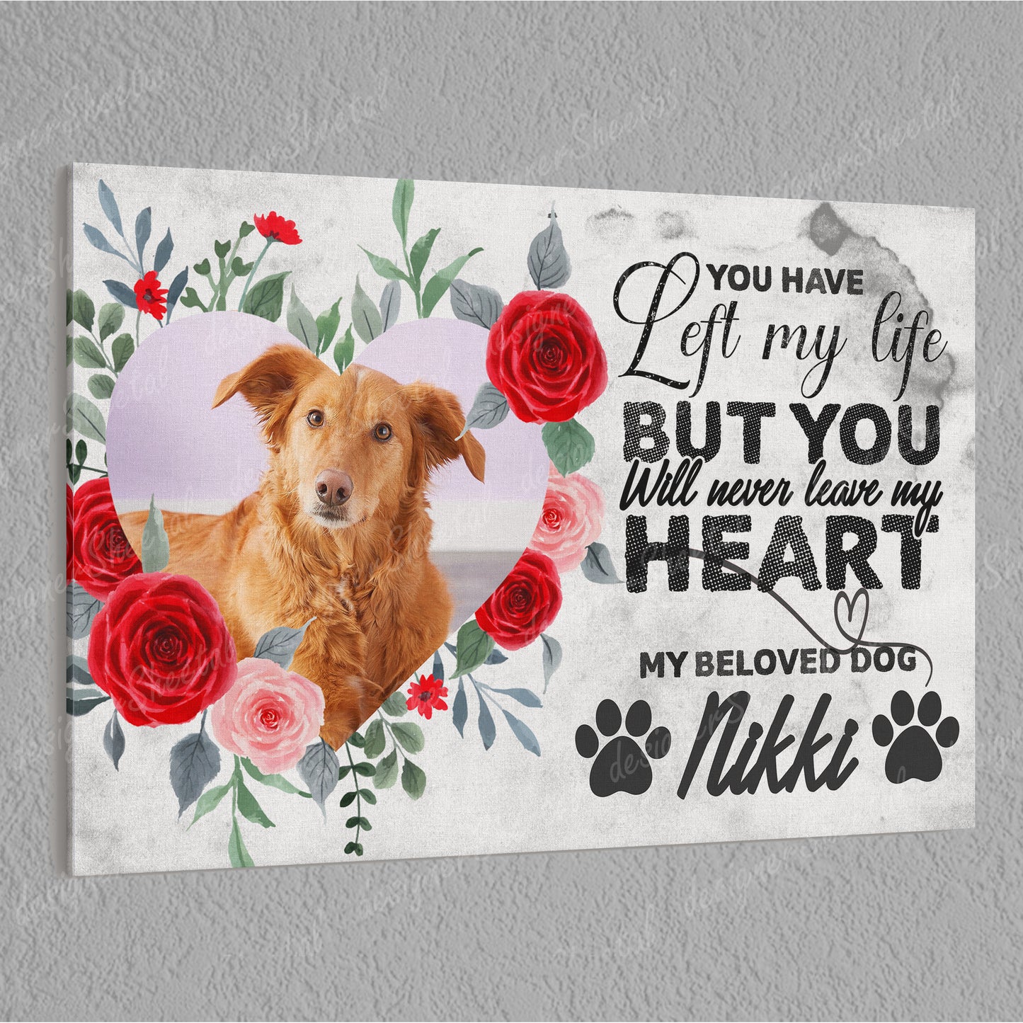 Dog Memorial Passing Gift Canvas Personalized Pet Loss Gifts | dog mom gift | Pet Bereavement Gift | Pet Sympathy Gift | Pet Loss Frame - Touch Of Divine