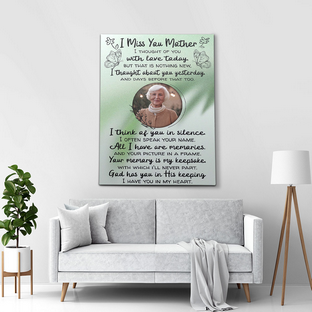 I miss you mother, loss of mother memorial canvas, heaven canvas Art - Touch Of Divine