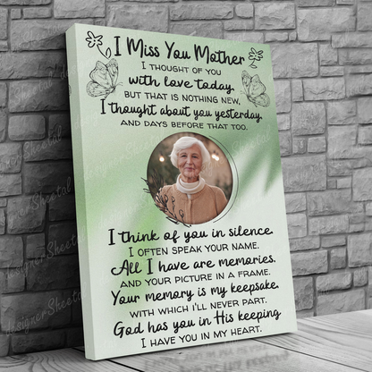 I miss you mother, loss of mother memorial canvas, heaven canvas Art - Touch Of Divine