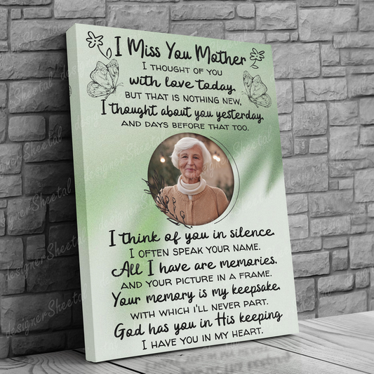 I miss you mother, loss of mother memorial canvas, heaven canvas Art - Touch Of Divine