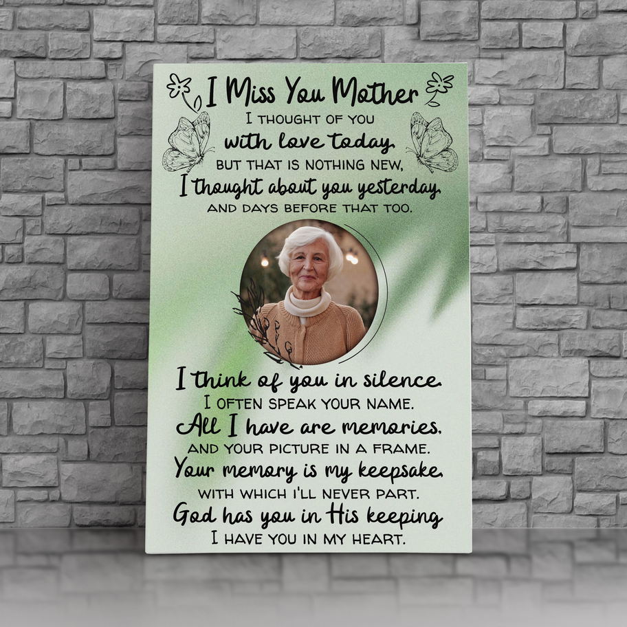 I miss you mother, loss of mother memorial canvas, heaven canvas Art - Touch Of Divine