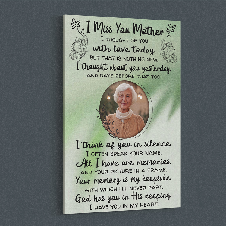 I miss you mother, loss of mother memorial canvas, heaven canvas Art - Touch Of Divine