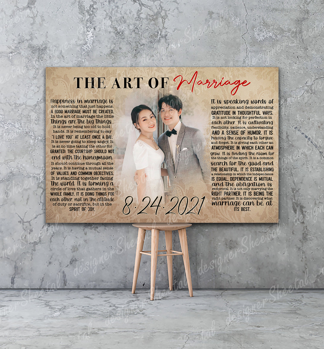 The Art of marriage Canvas Print | Personalized Framed Canvas Art (NO PREVIEW) - Touch Of Divine
