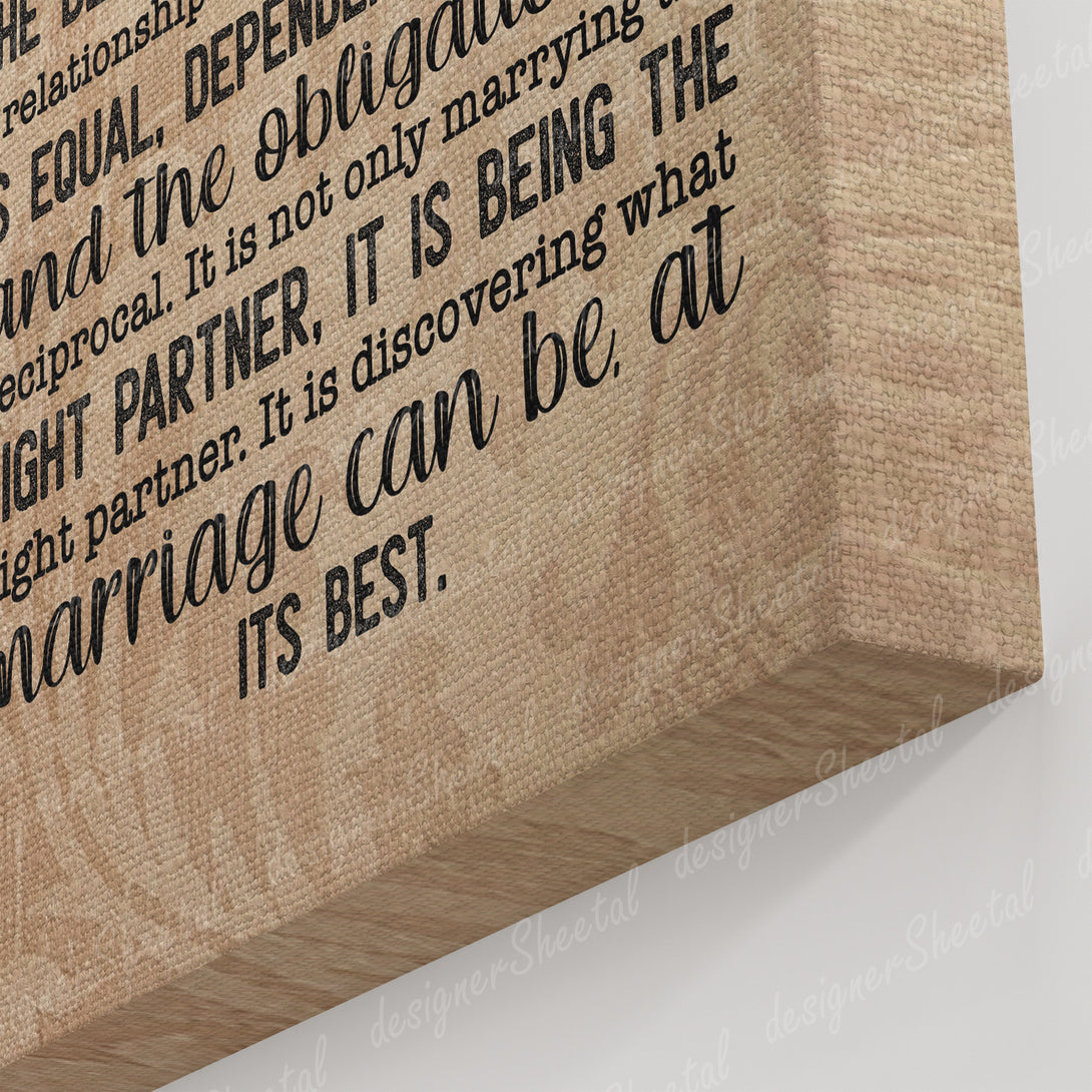 The Art of marriage Canvas Print | Personalized Framed Canvas Art (NO PREVIEW) - Touch Of Divine