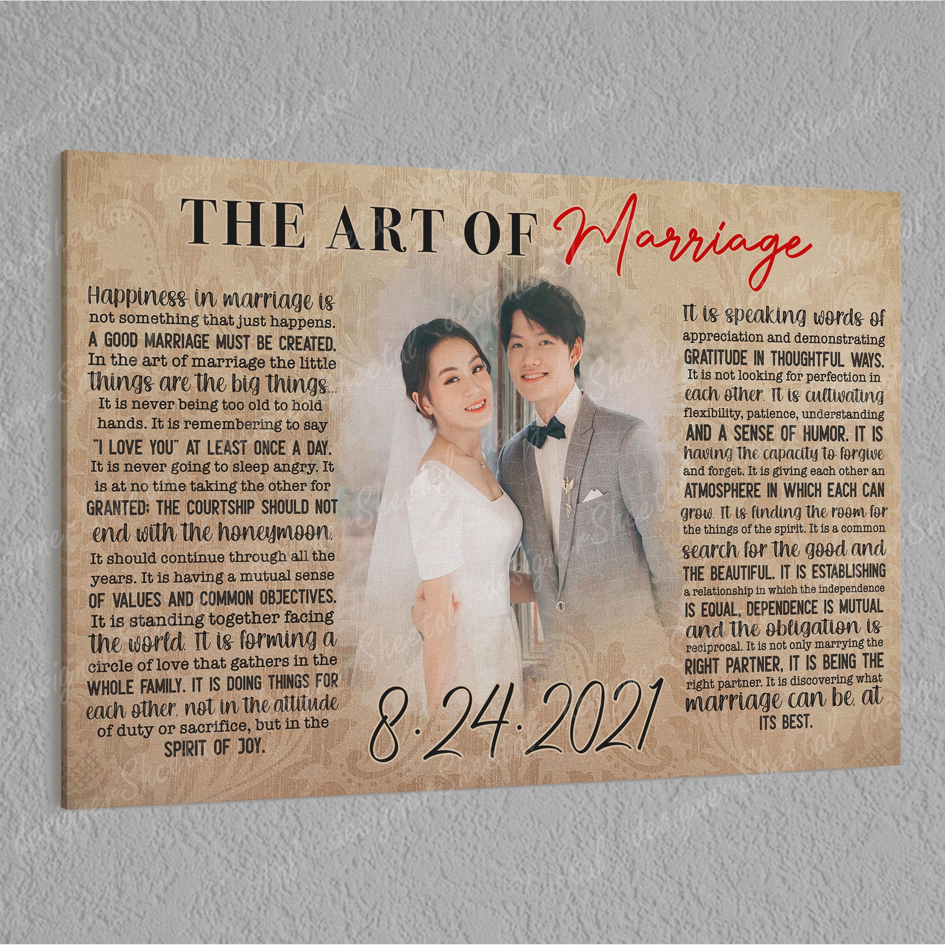 The Art of marriage Canvas Print | Personalized Framed Canvas Art (NO PREVIEW) - Touch Of Divine