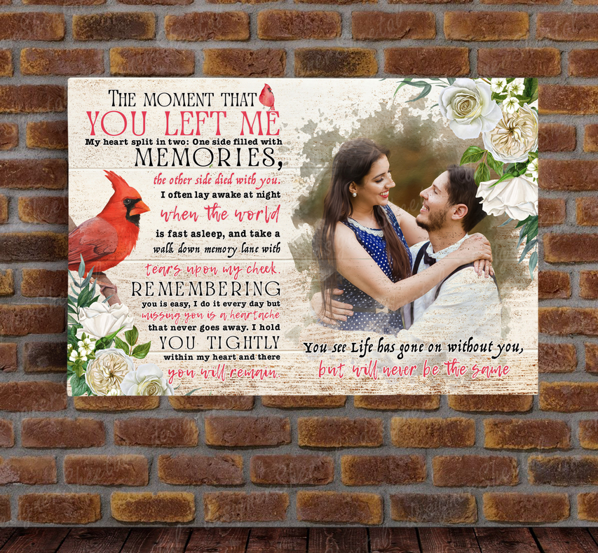 Rest in peace, The Moment That You left Me, memorial canvas, heaven canvas Art - Touch Of Divine